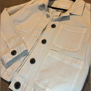 NWT: Women’s LOFT White Button Up Jean Jacket